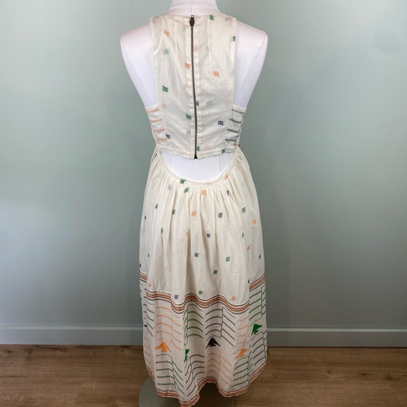 Free People New Romantics Etched Swing Back Cutout Maxi Halter boho Dress Small - Picture 6 of 13